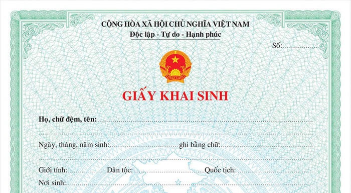 giấy khai sinh